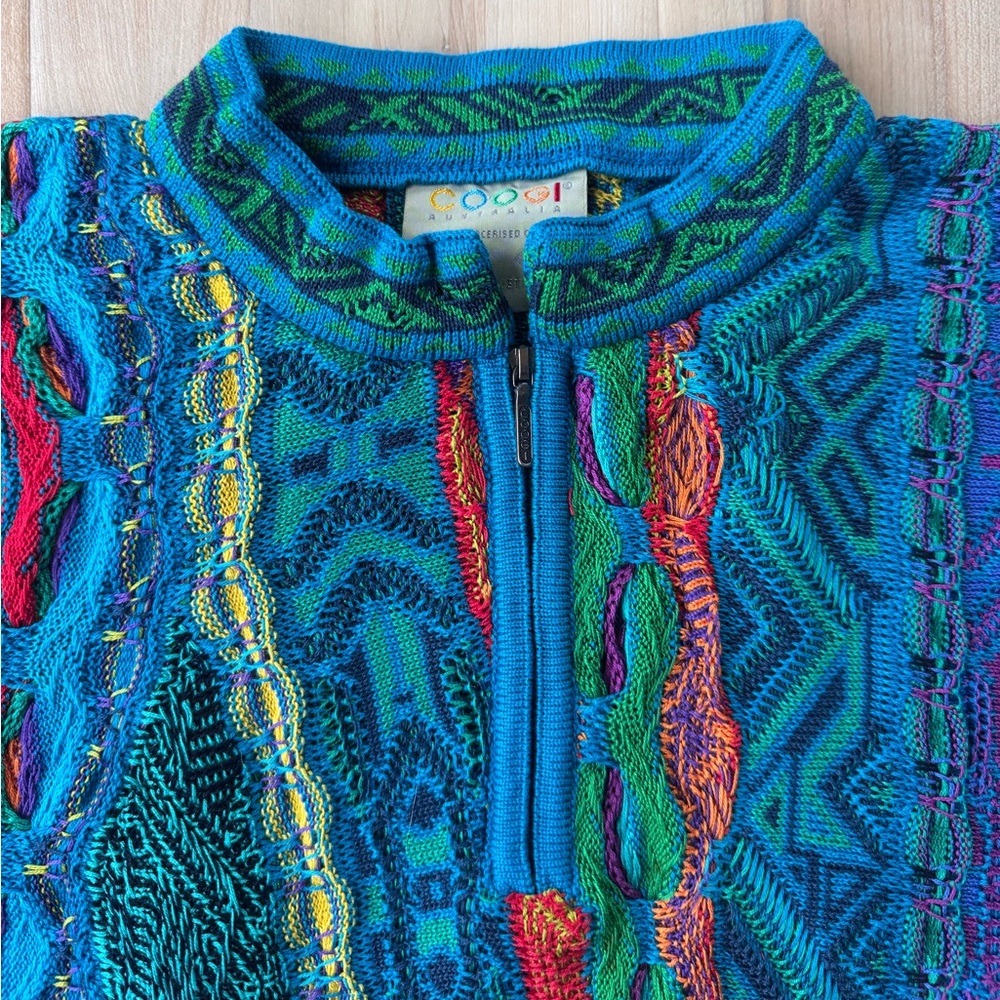 Vintage COOGI Australia 3D Knit Mercerised Cotton Sweater Size XL - Picture 3 of 10